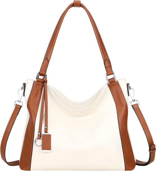 Over Earth Soft Leather Handbags for Women Shoulder Hobo Bag Large Tote Crossbody Bag