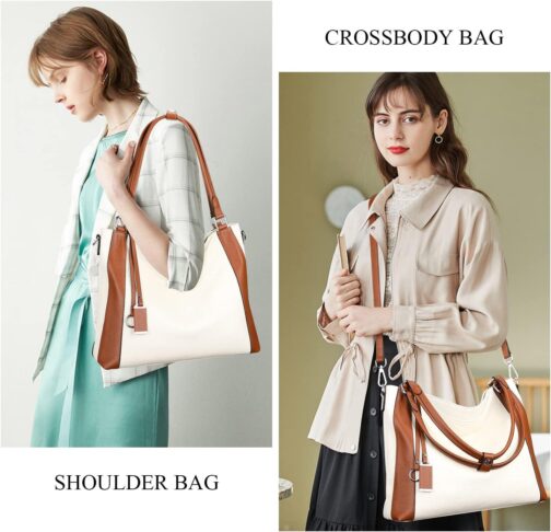 Over Earth Soft Leather Handbags for Women Shoulder Hobo Bag Large Tote Crossbody Bag - Image 4
