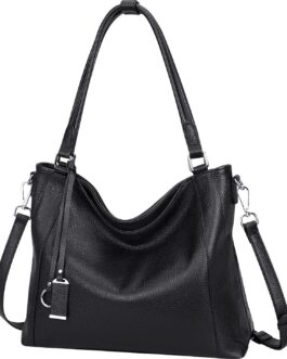 Over Earth Soft Leather Handbags for Women Shoulder Hobo Bag Large Tote Crossbody Bag