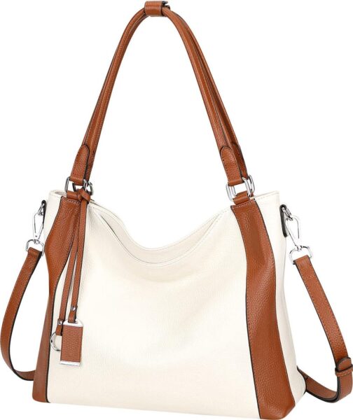 Over Earth Soft Leather Handbags for Women Shoulder Hobo Bag Large Tote Crossbody Bag - Image 2