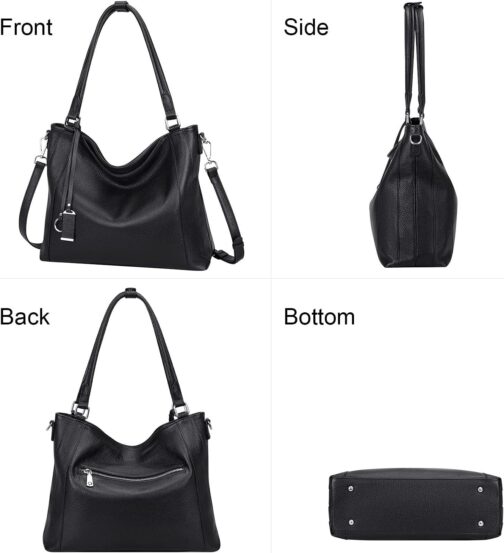 Over Earth Soft Leather Handbags for Women Shoulder Hobo Bag Large Tote Crossbody Bag - Image 5