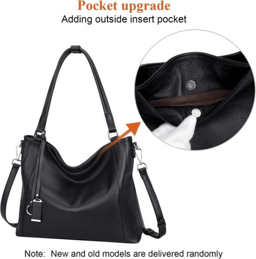 Over Earth Soft Leather Handbags for Women Shoulder Hobo Bag Large Tote Crossbody Bag - Image 3