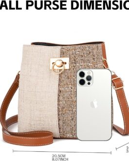 PINCNEL Cross Body Bag Purses for Women – PU Leather Crossbody Bucket Bag with Adjustable Shoulder Strap, Multiple Pockets