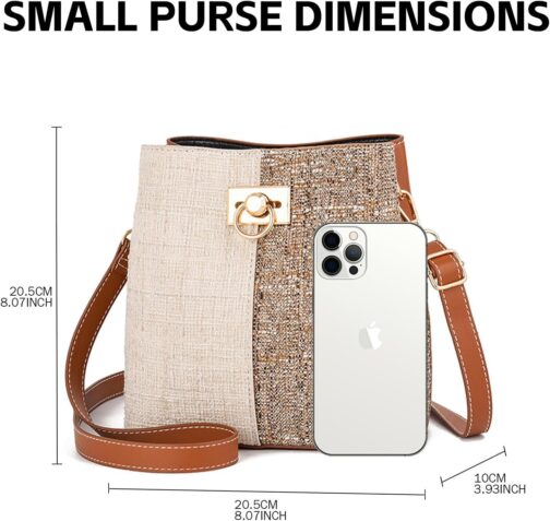 PINCNEL Cross Body Bag Purses for Women - PU Leather Crossbody Bucket Bag with Adjustable Shoulder Strap, Multiple Pockets - Image 2