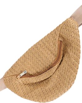 PRETYZOOM Hip Bag 1pc waist bag Chest Bag Waist Pouch Cross- body Pouch Imitation Straw Woven Waist simulation straw chest bag Bag fanny pack Belt Bags Dark Brown