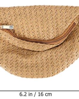 PRETYZOOM Hip Bag 1pc waist bag Chest Bag Waist Pouch Cross- body Pouch Imitation Straw Woven Waist simulation straw chest bag Bag fanny pack Belt Bags Dark Brown