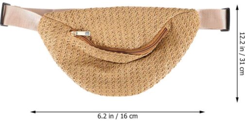 PRETYZOOM Hip Bag 1pc waist bag Chest Bag Waist Pouch Cross- body Pouch Imitation Straw Woven Waist simulation straw chest bag Bag fanny pack Belt Bags Dark Brown - Image 2