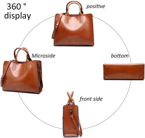 Pahajim Women Handbags and Leather Purses Top Handle Satchel Bags Tote Bags Tote Purses for Women - Image 6