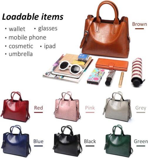 Pahajim Women Handbags and Leather Purses Top Handle Satchel Bags Tote Bags Tote Purses for Women - Image 2