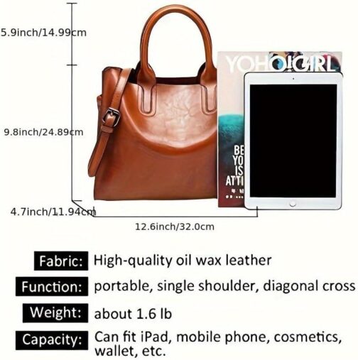 Pahajim Women Handbags and Leather Purses Top Handle Satchel Bags Tote Bags Tote Purses for Women - Image 3
