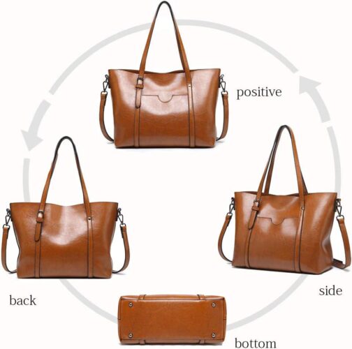 Pahajim Womens Leather Purses and Handbags Top Handle Satchel Bags Tote Bags Tote Purses for Women - Image 5