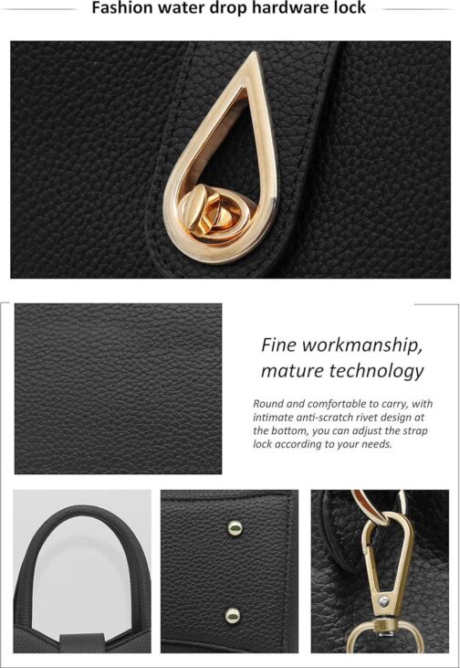 Pahajim Womens Leather Purses and Handbags Top Handle Satchel Bags Tote Bags Tote Purses for Women - Image 4