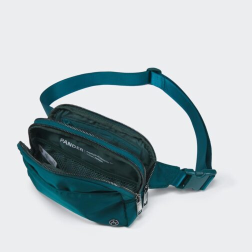 Pander Everywhere Belt Bag for Women, 5 Zipper Pockets RPET Polyester Crossbody Fanny Pack Purse (Teal Blue) - Image 5