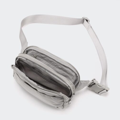 Pander Everywhere Belt Bag for Women, 5 Zipper Pockets RPET Polyester Crossbody Fanny Pack Purse (Seal Grey) - Image 6