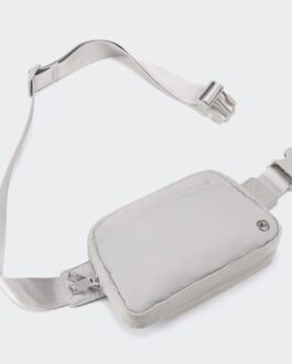 Pander Everywhere Belt Bag for Women, 5 Zipper Pockets RPET Polyester Crossbody Fanny Pack Purse (Seal Grey)