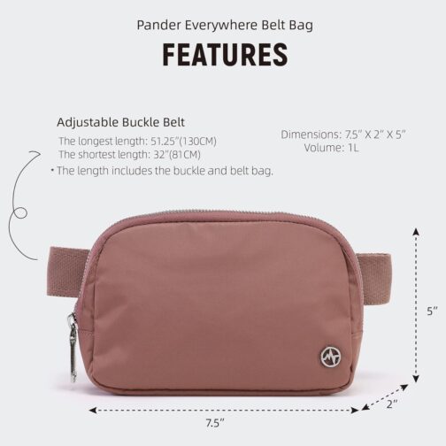 Pander Unisex Belt Bag Fanny Pack for Women with Adjustable Strap, Small Waist Pouch for Workout Running Traveling Hiking - Image 6