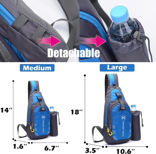 Peicees Chest Crossbody Sling Backpack Bag Travel Bike Gym Daypack for Women Men - Image 5