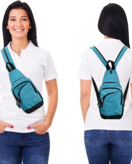 Peicees Small Sling Bag for Women Mens Convertible Crossbody Backpack Shoulder Chest Daypack with Zipper Strap for Hiking