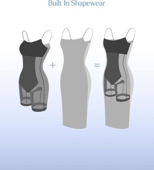 Popilush The Shapewear Dress BlueTag Collection - Maxi Tube Dress Spaghetti Strap Dress Summer Cooling - Image 3
