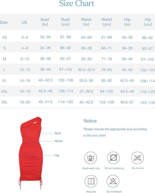Popilush The Shapewear Dress BlueTag Collection - One Shoulder Ruched Dress with Drawstring Summer Dress - Image 6