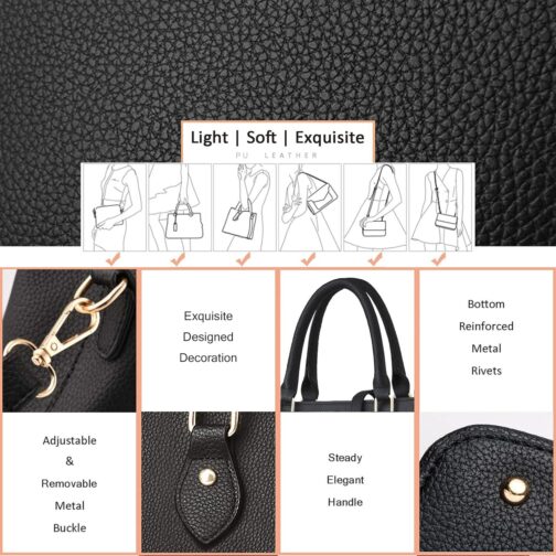 Purses and Handbags for Women Leather Crossbody Bags Women's Tote Shoulder Bag - Image 7
