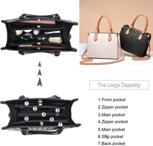 Purses and Handbags for Women Top Handle Satchel Tote Bag for Ladies Purse Shoulder Bags - Image 7