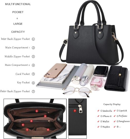 Purses and Handbags for Women Leather Crossbody Bags Women's Tote Shoulder Bag - Image 6