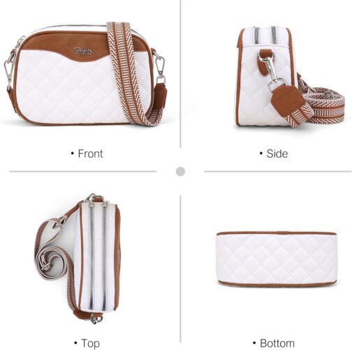 Quilted Crossbody Bag Women Purse: Vegan Leather Cross Body Bags - Small Shoulder Handbag - Image 7