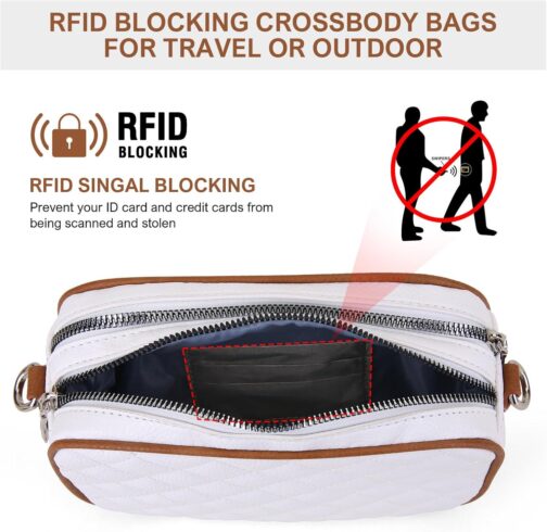 Quilted Crossbody Bag Women Purse: Vegan Leather Cross Body Bags - Small Shoulder Handbag - Image 8