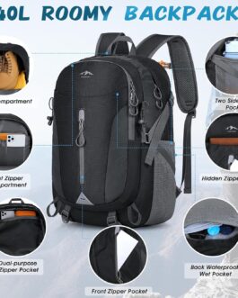 RAINSMORE Hiking Backpack 40L Lightweight Packable Camping Backpack Waterproof Travel Daypack Men Women Hiking Daypack