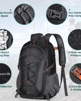 RAINSMORE Hiking Backpack 40L Waterproof Camping Backpack Lightweight Packable Backpack for Women Men Outdoor Travel Daypack