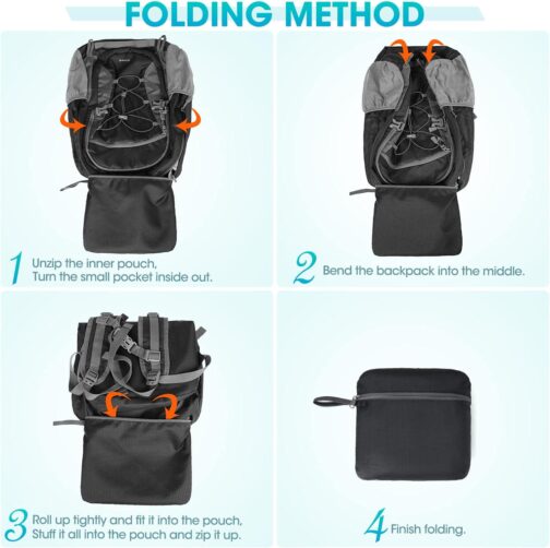RAINSMORE Hiking Backpack 40L Waterproof Camping Backpack Lightweight Packable Backpack for Women Men Outdoor Travel Daypack - Image 7