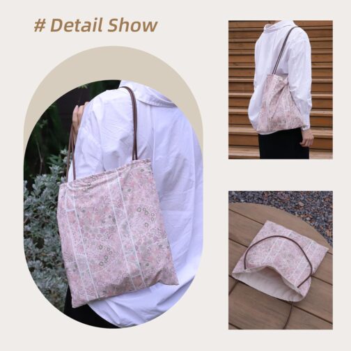 Rayon Hobo Bags for Women,Patterned Tote Bag,Large Capacity Shoulder Handbags with Inner Pockets - Image 6