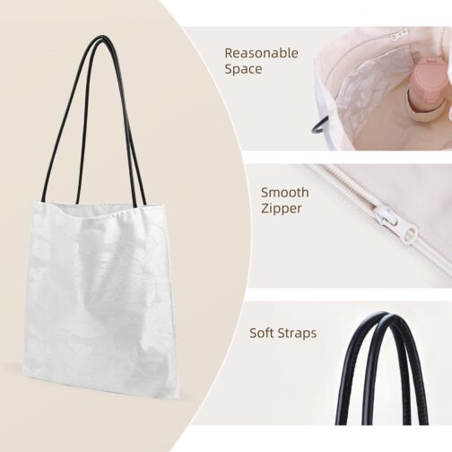 Rayon Hobo Bags for Women,Patterned Tote Bag,Large Capacity Shoulder Handbags with Inner Pockets - Image 4