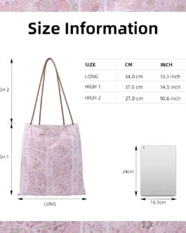 Rayon Hobo Bags for Women,Patterned Tote Bag,Large Capacity Shoulder Handbags with Inner Pockets