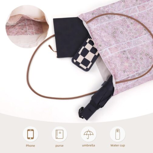 Rayon Hobo Bags for Women,Patterned Tote Bag,Large Capacity Shoulder Handbags with Inner Pockets - Image 3