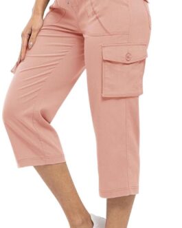 Rdruko Women’s Cargo Capris Hiking Lightweight Quick Dry Summer Outdoor Casual Travel Pants with Pockets
