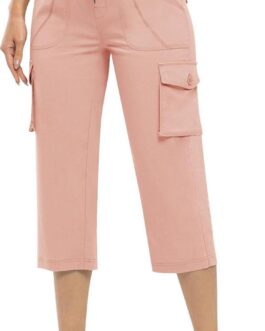 Rdruko Women’s Cargo Capris Hiking Lightweight Quick Dry Summer Outdoor Casual Travel Pants with Pockets