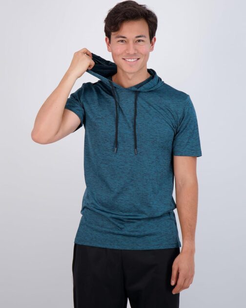 Real Essentials 3 Pack: Men's Dry Fit Short Sleeve Active Athletic Hoodie Pullover Sweatshirt (Available in Big and Tall) - Image 4