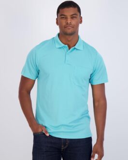 Real Essentials 3 Pack: Mens Short Sleeve Dry-Fit Collared Polo Shirt with Pocket – Active Casual (Available Big and Tall)