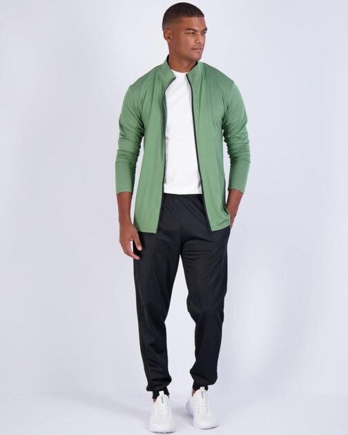 Real Essentials 3 Pack: Mens Dry-Fit Long Sleeve Full Zip Hoodie and Jacket- Athletic Running Jacket (Available in Big and Tall) - Image 4