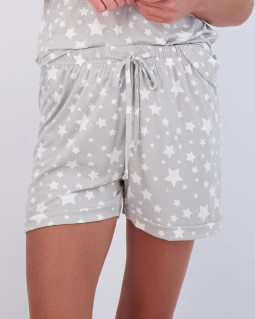 Real Essentials 4 Piece: Women s Short Sleeve Top with Shorts Pajama Set Ultra-Soft Lounge and Sleepwear (Available In Plus) - Image 4