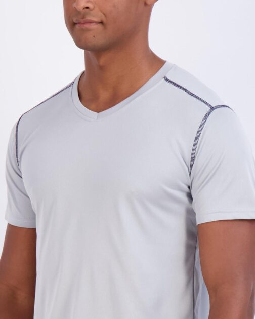 Real Essentials 5 Pack: Men's Mesh Quick Dry Short Sleeve V-Neck T-Shirt - Athletic Performance (Available in Big and Tall) - Image 3