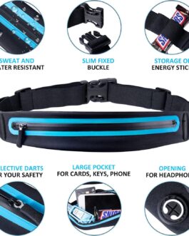 Running Belt Fanny Pack, Running Waist Pack for Women and Men USA Patented Hands-Free Reflective Runner Pouch Belt Fitness Workout Bag No-Bounce Adjustable Sport Travel Fanny Pack Cell Phone Holder