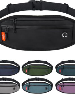 Running Belt Fanny Pack for Women Men Waterproof Small Waist Bag Black Fanny Pack for Travel Hiking Walking Workout Fashion Waist Packs (Black)