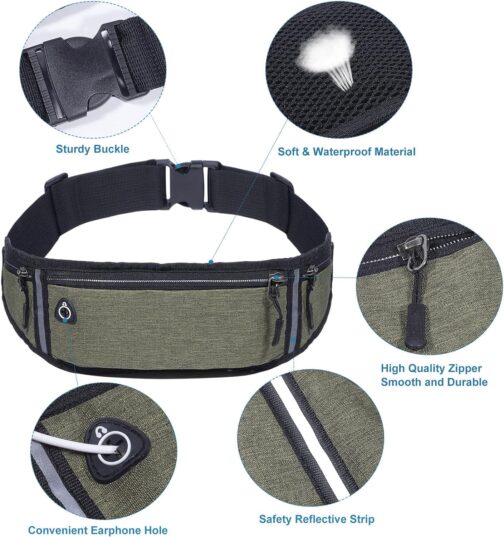 Running Belt Fanny Packs for women and men,Belt Bag for Hiking Cycling Workout,Reflective Fanny Packs for Men Runners Belt Compatible with iPhone13,12 pro,Travelling Money Phone Holder for Running - Image 6