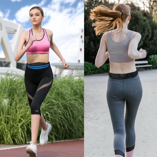 Running Belt Fanny Pack, Running Waist Pack for Women and Men USA Patented Hands-Free Reflective Runner Pouch Belt Fitness Workout Bag No-Bounce Adjustable Sport Travel Fanny Pack Cell Phone Holder - Image 6
