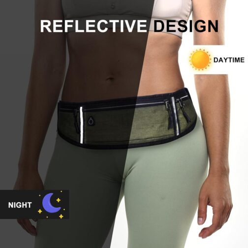 Running Belt Fanny Packs for women and men,Belt Bag for Hiking Cycling Workout,Reflective Fanny Packs for Men Runners Belt Compatible with iPhone13,12 pro,Travelling Money Phone Holder for Running - Image 3
