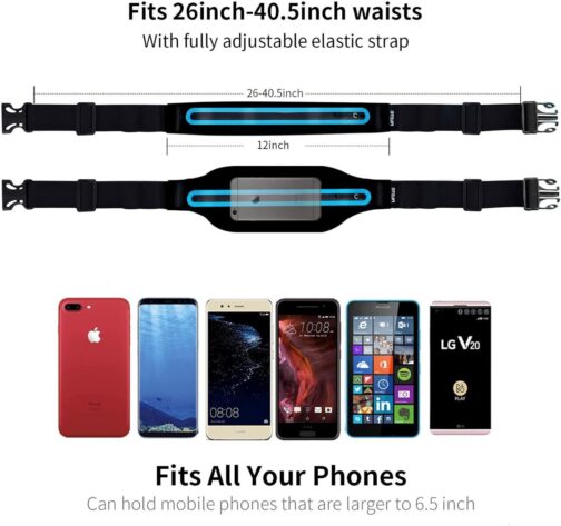 Running Belt Fanny Pack, Running Waist Pack for Women and Men USA Patented Hands-Free Reflective Runner Pouch Belt Fitness Workout Bag No-Bounce Adjustable Sport Travel Fanny Pack Cell Phone Holder - Image 3