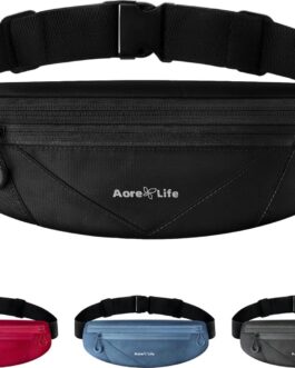 Running Belt, Running Fanny Pack for Women and Men, Waist Pack, Phone Belt, Money Belt, Running Pouch with 3 Pockets for Phone, Keys and Earphones, 23  to 44  Waist Size, Fit All Phones